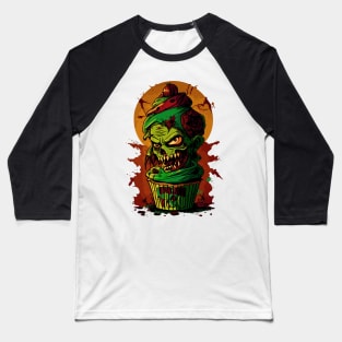 Graffiti Zombie Cupcake Baseball T-Shirt